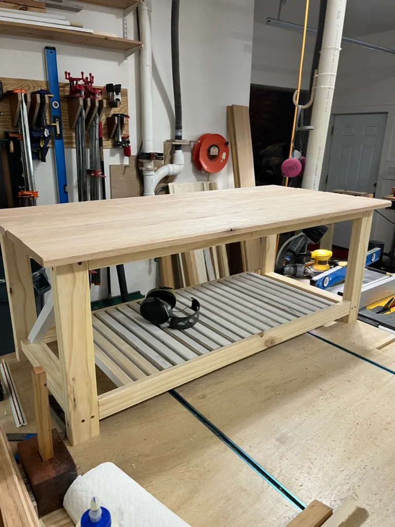 Coffee table apron joinery being test-fit