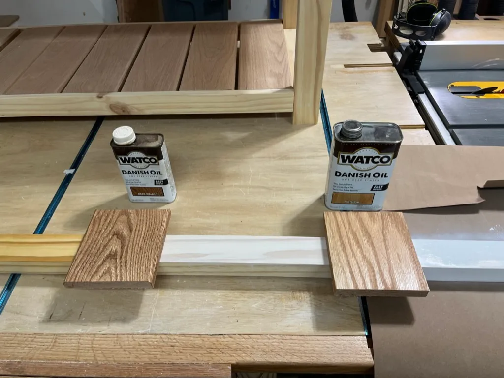 Coffee table leg joinery detail before finishing