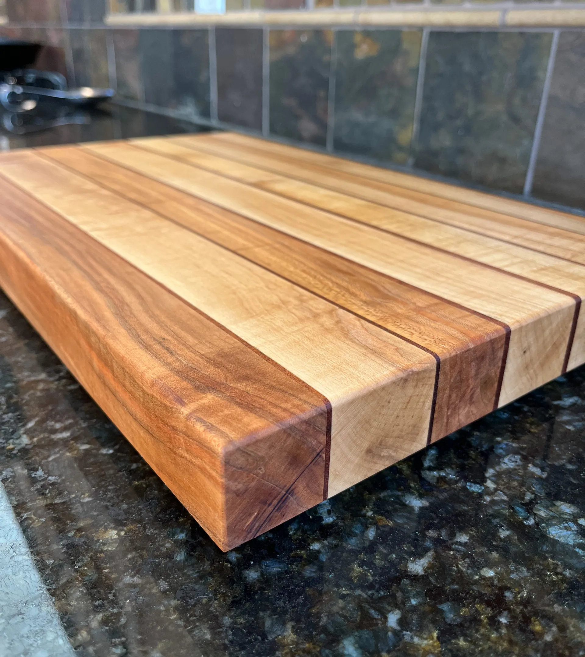 Sugar maple cutting board shown from another angle