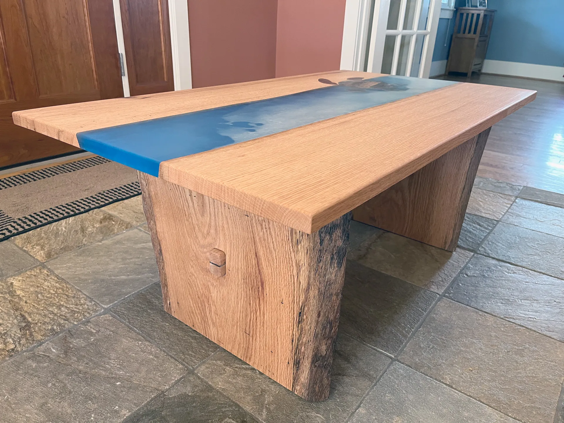 Sea turtle coffee table shown from another angle